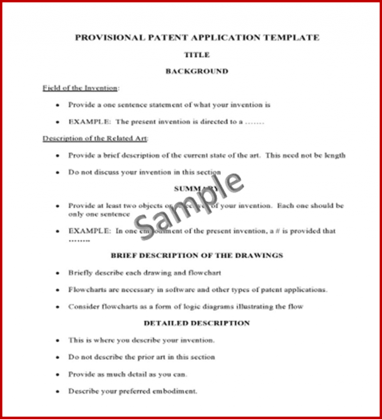 Sample Provisional Utility Patent Application