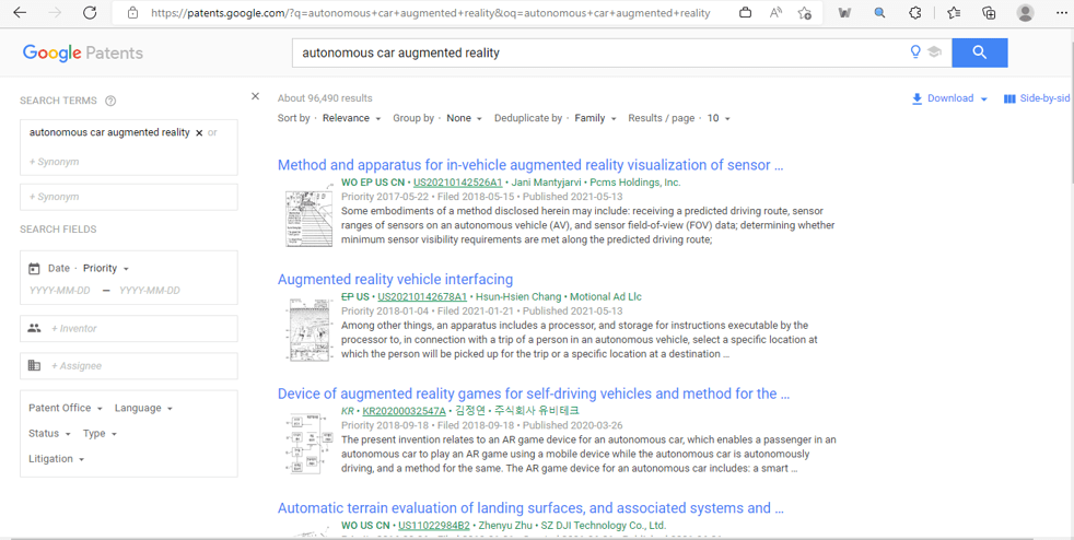 Google patent search TTC 5
