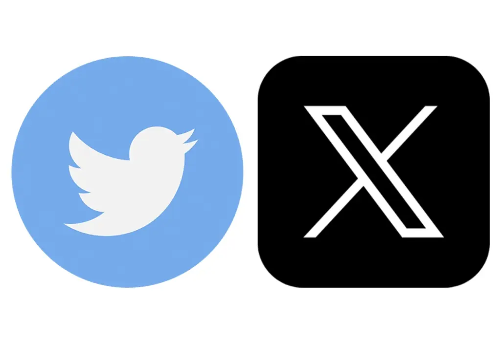 Old and new Twitter logo