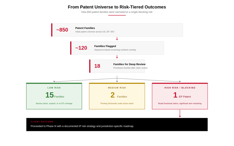 Patent Universe to Risk-Tiered Outcomes
